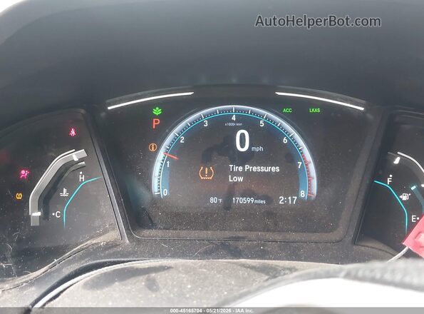 2HGFC2F61KH543043 2019 HONDA CIVIC Blue უკანა სავარძლების ხედი