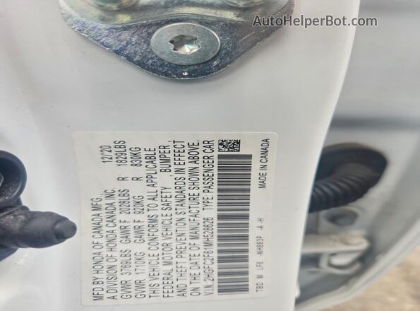 2HGFC2F61MH528626 2021 HONDA CIVIC White Շարժիչի բաժամունքի տեսք