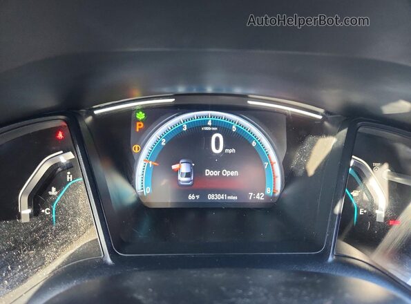2HGFC2F62KH505904 2019 HONDA CIVIC White Vista del cuadro de instrumentos
