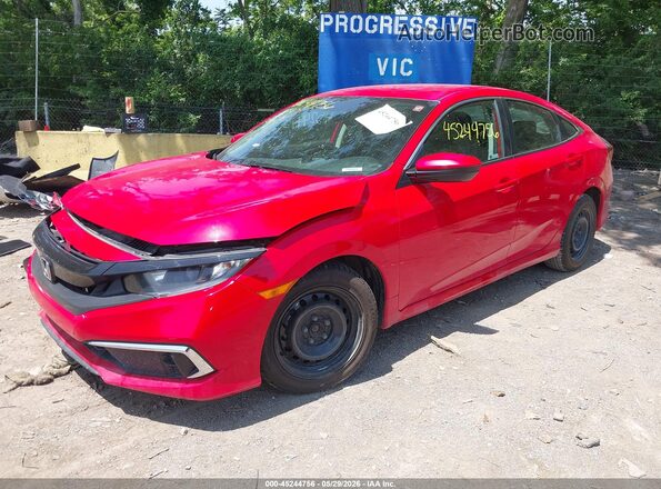2HGFC2F62KH606053 2019 HONDA CIVIC Красный Передняя левая четверть
