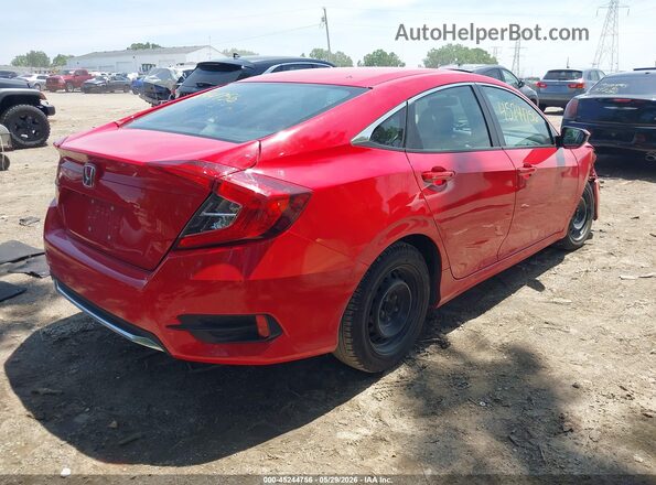 2HGFC2F62KH606053 2019 HONDA CIVIC Красный Задняя правая четверть