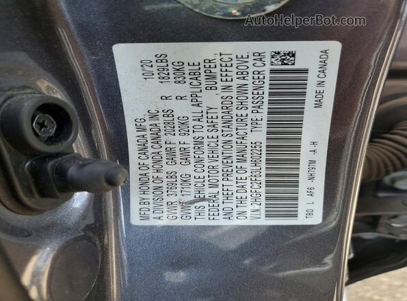 2HGFC2F63LH602255 2020 HONDA CIVIC Gray 