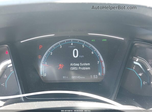 2HGFC2F64KH529105 2019 HONDA CIVIC Silver Հետևի նստատեղերի տեսք
