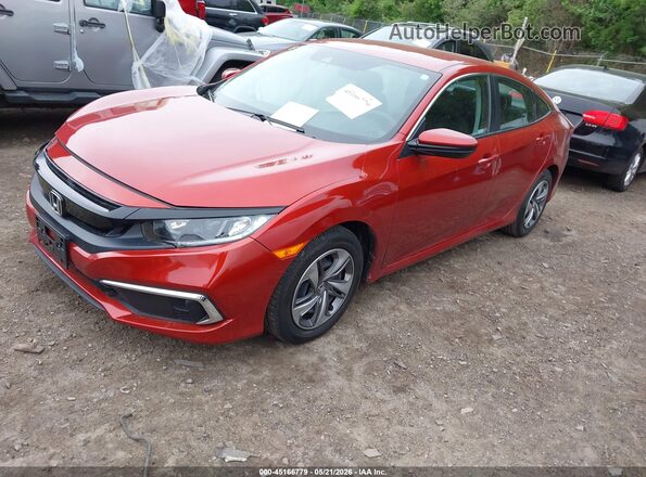 2HGFC2F65KH531378 2019 HONDA CIVIC Red წინა მარცხენა ხედი სამი მეოთხედიდან