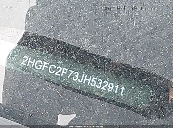 2HGFC2F73JH532911 2018 HONDA CIVIC Gray 