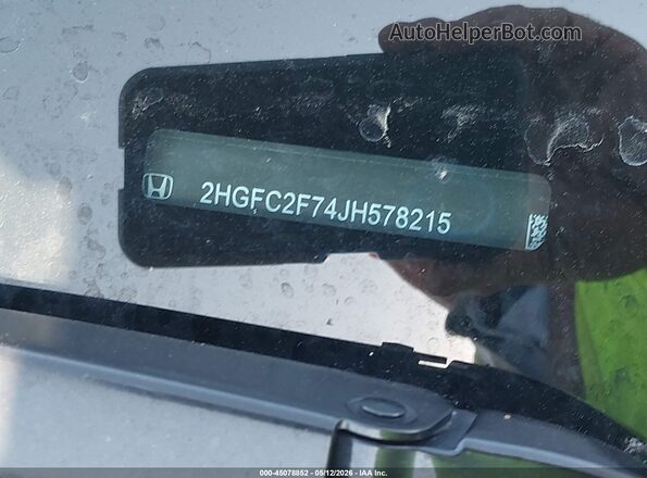 2HGFC2F74JH578215 2018 HONDA CIVIC Gray Вид підкапотного простору