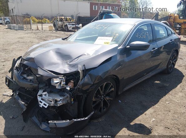 2HGFC2F81KH582538 2019 HONDA CIVIC Gray Vista tres cuartos delantera izquierda