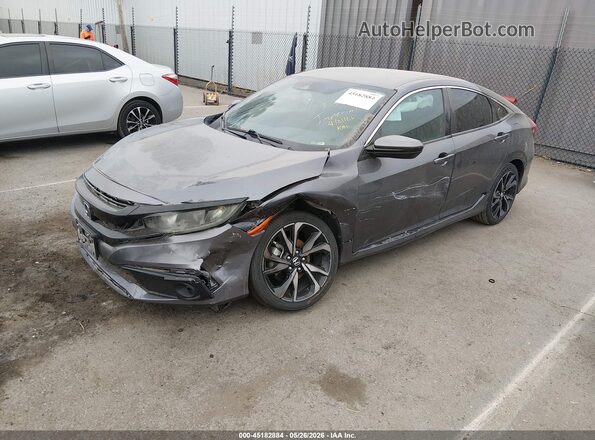 2HGFC2F81MH538445 2021 HONDA CIVIC Gray Առջևի ձախ երեք քառորդ տեսարան