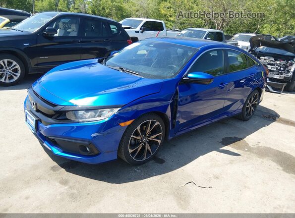 2HGFC2F83LH549168 2020 HONDA CIVIC Blue წინა მარცხენა ხედი სამი მეოთხედიდან