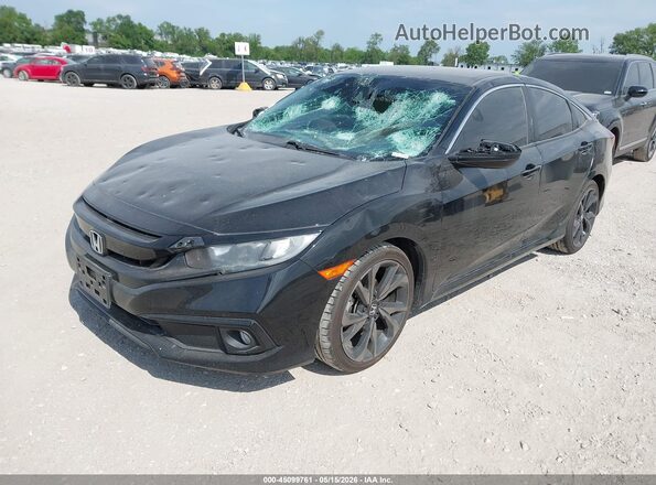 2HGFC2F83MH505737 2021 HONDA CIVIC Black წინა მარცხენა ხედი სამი მეოთხედიდან