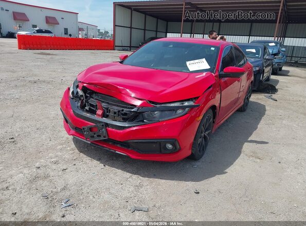 2HGFC2F84KH512211 2019 HONDA CIVIC Red Front left