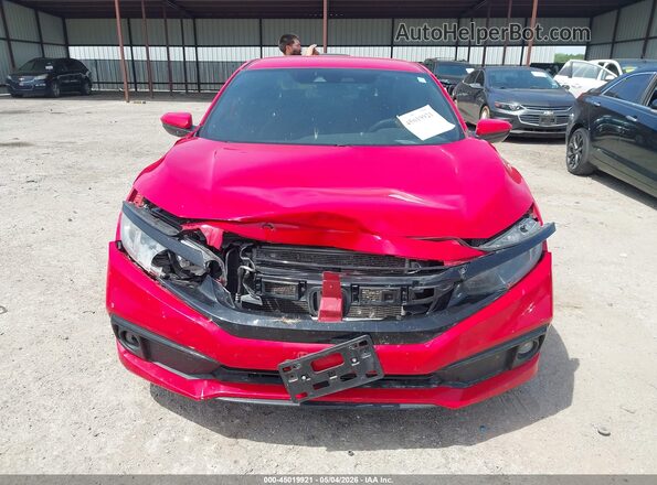 2HGFC2F84KH512211 2019 HONDA CIVIC Red Instrument cluster view