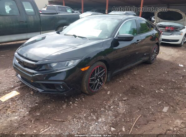 2HGFC2F86KH596208 2019 HONDA CIVIC Черный Передняя левая четверть