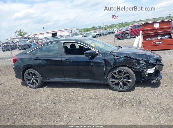 2HGFC2F86LH593052 2020 HONDA CIVIC Black Widok wnętrza z tyłu