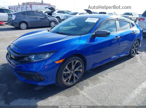 2HGFC2F87KH520528 2019 HONDA CIVIC Blue Передня ліва чверть