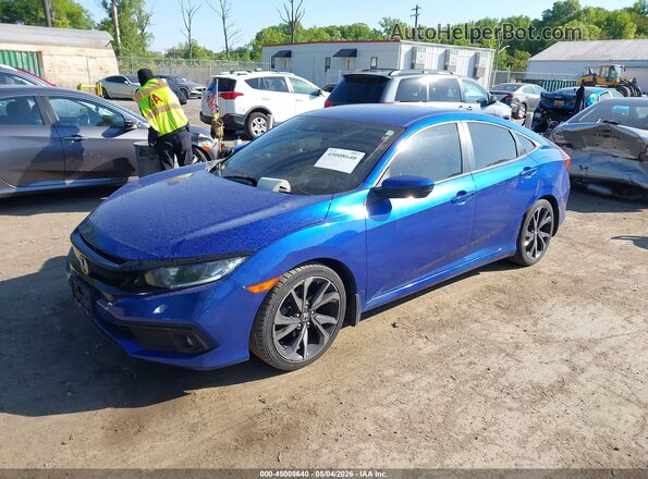 2HGFC2F87KH523185 2019 HONDA CIVIC Синий Передняя левая четверть