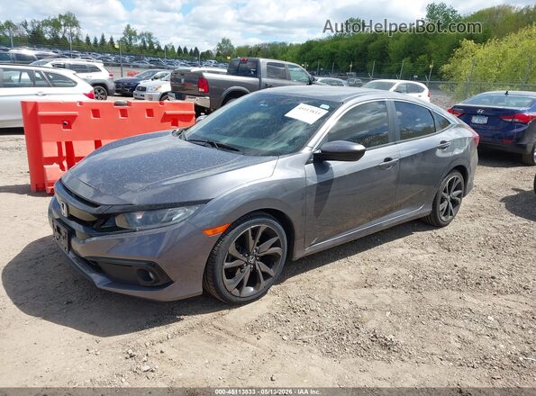 2HGFC2F87KH602517 2019 HONDA CIVIC Gray Przód lewy