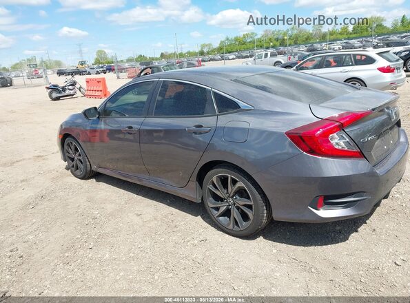 2HGFC2F87KH602517 2019 HONDA CIVIC Gray Tył lewy