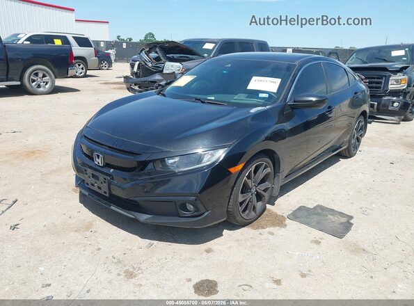 2HGFC2F88LH585955 2020 HONDA CIVIC Black Առջևի ձախ երեք քառորդ տեսարան