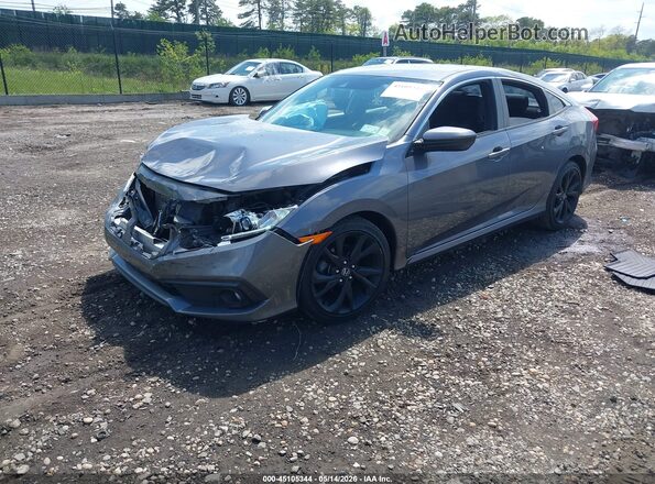 2HGFC2F88LH587544 2020 HONDA CIVIC Gray Առջևի ձախ երեք քառորդ տեսարան