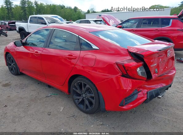 2HGFC2F89KH508588 2019 HONDA CIVIC Red Հետևի ձախ