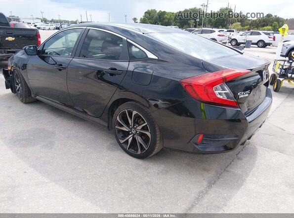 2HGFC2F89KH572713 2019 HONDA CIVIC Черный Задняя левая четверть
