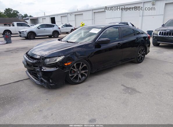 2HGFC2F89KH572713 2019 HONDA CIVIC Черный Передняя левая четверть