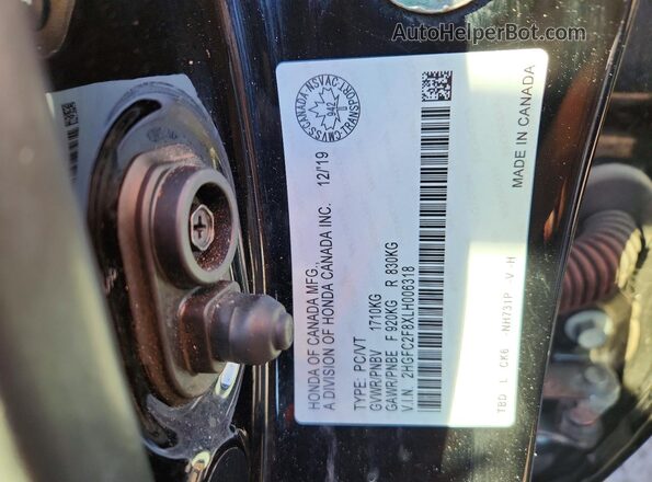 2HGFC2F8XLH006318 2020 HONDA CIVIC Black 