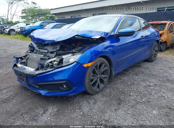 2HGFC4A81KH302331 2019 HONDA CIVIC Blue წინა მარცხენა ხედი სამი მეოთხედიდან