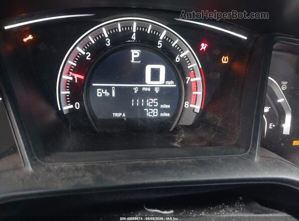 2HGFC4B08GH300835 2016 HONDA CIVIC Silver Вид задніх сидінь