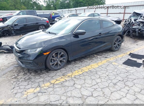 2HGFC4B87KH307337 2019 HONDA CIVIC Black Առջևի ձախ երեք քառորդ տեսարան