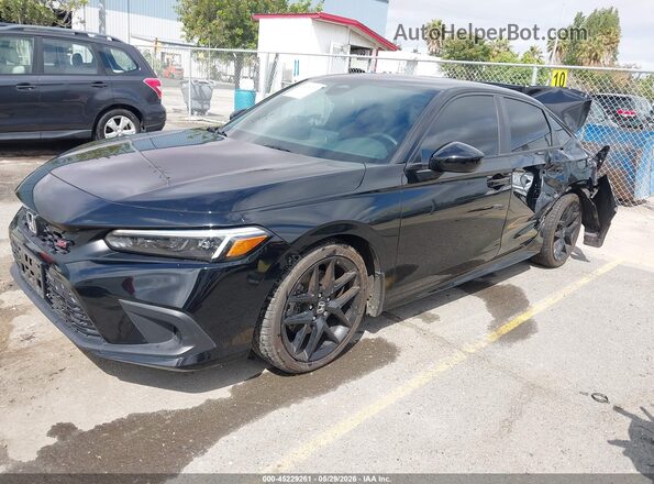 2HGFE1E54NH477346 2022 HONDA CIVIC Black წინა მარცხენა ხედი სამი მეოთხედიდან