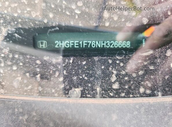 2HGFE1F76NH326668 2022 HONDA CIVIC Blue Շարժիչի բաժամունքի տեսք