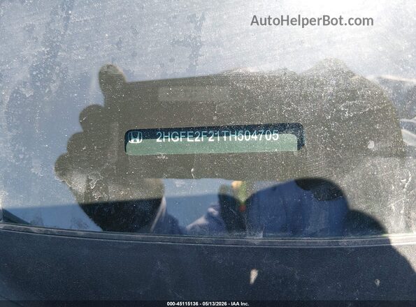 2HGFE2F21TH504705 2026 HONDA CIVIC Синий Вид подкапотного пространства