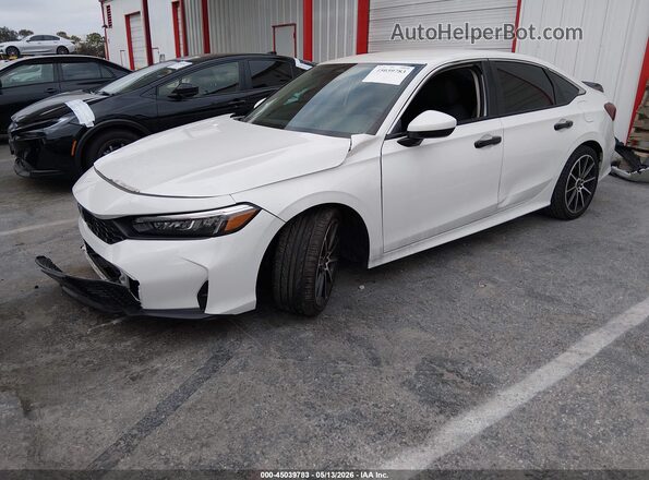 2HGFE2F25SH528858 2025 HONDA CIVIC White წინა მარცხენა ხედი სამი მეოთხედიდან