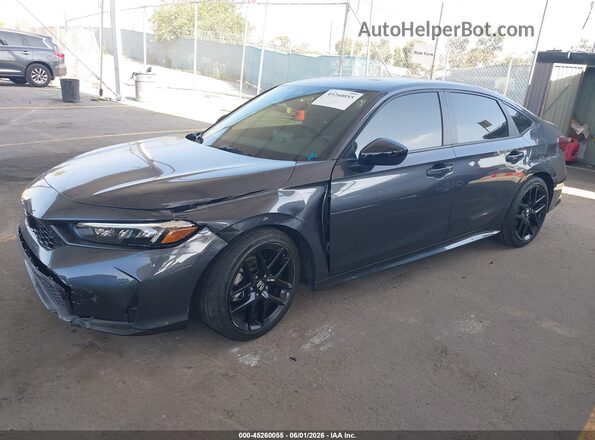 2HGFE2F50TH528827 2026 HONDA CIVIC Gray Առջևի ձախ երեք քառորդ տեսարան