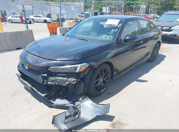2HGFE2F51NH605451 2022 HONDA CIVIC Black წინა მარცხენა ხედი სამი მეოთხედიდან
