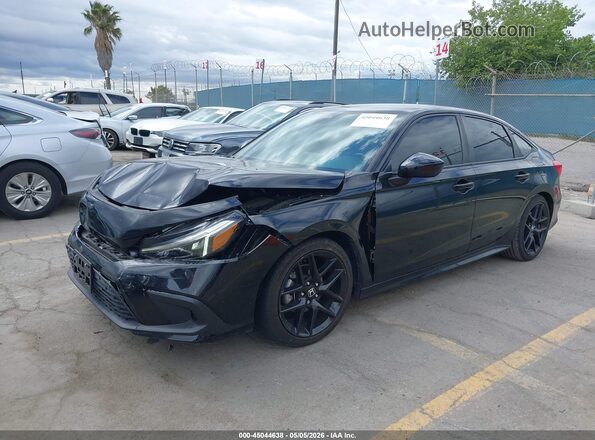 2HGFE2F52PH554710 2023 HONDA CIVIC Black წინა მარცხენა ხედი სამი მეოთხედიდან
