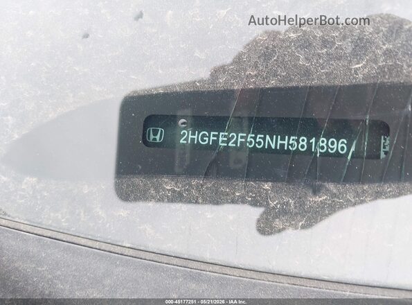 2HGFE2F55NH581896 2022 HONDA CIVIC Gray Widok komory silnika