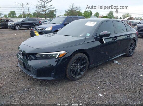 2HGFE2F55SH508135 2025 HONDA CIVIC Black Առջևի ձախ երեք քառորդ տեսարան