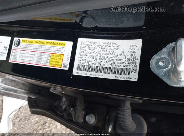 2HGFE2F55SH508135 2025 HONDA CIVIC Black Շարժիչի բաժամունքի տեսք
