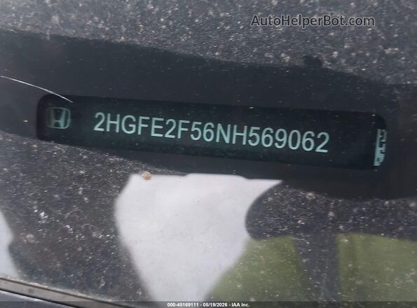 2HGFE2F56NH569062 2022 HONDA CIVIC White Vista del compartimento del motor