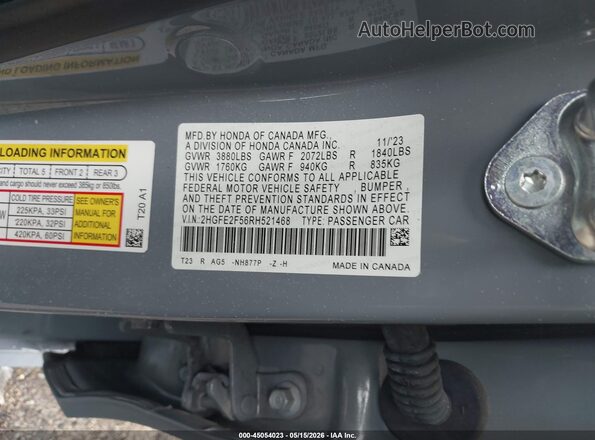 2HGFE2F56RH521468 2024 HONDA CIVIC Light Blue Engine compartment view
