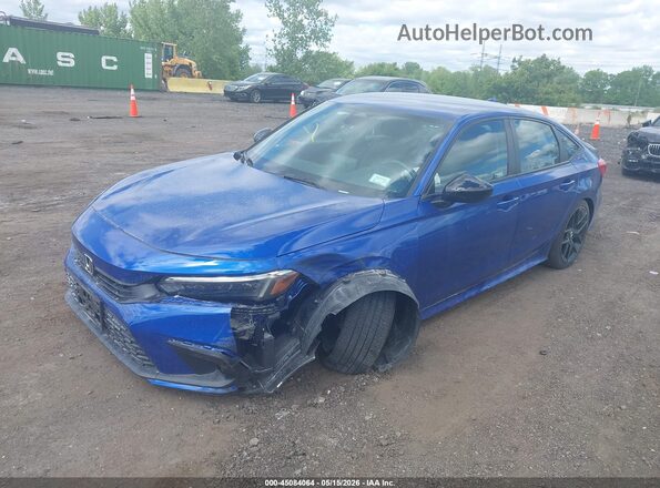 2HGFE2F57NH552075 2022 HONDA CIVIC Blue Առջևի ձախ երեք քառորդ տեսարան