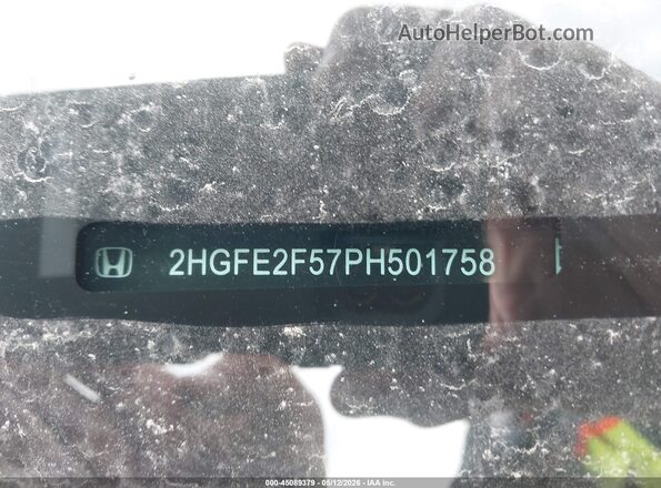 2HGFE2F57PH501758 2023 HONDA CIVIC Gray Вид підкапотного простору