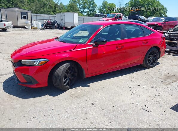 2HGFE2F58PH506581 2023 HONDA CIVIC Red წინა მარცხენა ხედი სამი მეოთხედიდან
