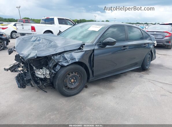 2HGFE2F59NH592593 2022 HONDA CIVIC Gray წინა მარცხენა ხედი სამი მეოთხედიდან