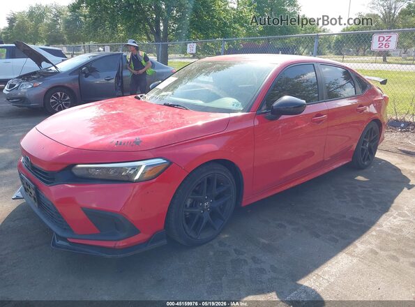 2HGFE2F5XNH587404 2022 HONDA CIVIC Red წინა მარცხენა ხედი სამი მეოთხედიდან