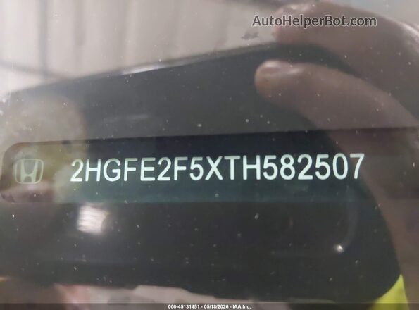 2HGFE2F5XTH582507 2026 HONDA CIVIC White Շարժիչի բաժամունքի տեսք