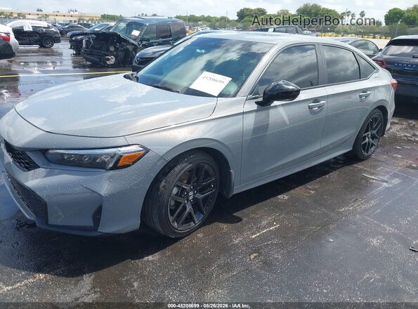 2HGFE4F84SH350845 2025 HONDA CIVIC Gray Առջևի ձախ երեք քառորդ տեսարան